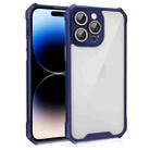 For iPhone 14 Pro Max Shockproof Acrylic Phone Case with Lens Glass Film(Blue) - 1