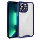 For iPhone 13 Pro Max Shockproof Acrylic Phone Case with Lens Glass Film(Blue) - 1