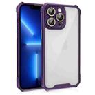 For iPhone 13 Pro Shockproof Acrylic Phone Case with Lens Glass Film(Purple) - 1