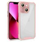 For iPhone 13 Shockproof Acrylic Phone Case with Lens Glass Film(Pink) - 1