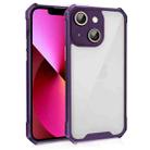 For iPhone 13 Shockproof Acrylic Phone Case with Lens Glass Film(Purple) - 1