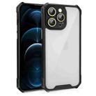 For iPhone 12 Pro Max Shockproof Acrylic Phone Case with Lens Glass Film(Black) - 1