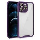 For iPhone 12 Pro Max Shockproof Acrylic Phone Case with Lens Glass Film(Purple) - 1