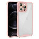 For iPhone 12 Pro Shockproof Acrylic Phone Case with Lens Glass Film(Pink) - 1