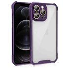 For iPhone 12 Pro Shockproof Acrylic Phone Case with Lens Glass Film(Purple) - 1