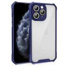 For iPhone 11 Pro Max Shockproof Acrylic Phone Case with Lens Glass Film(Blue) - 1