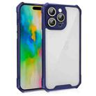 For iPhone 16 Pro Max Shockproof Acrylic Phone Case with Lens Glass Film(Blue) - 1