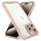 For iPhone 16 Pro Max Shockproof Acrylic Phone Case with Lens Glass Film(Pink) - 2