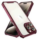 For iPhone 16 Pro Max Shockproof Acrylic Phone Case with Lens Glass Film(Wine Red) - 2