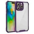 For iPhone 16 Pro Max Shockproof Acrylic Phone Case with Lens Glass Film(Purple) - 1