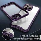 For iPhone 16 Pro Max Shockproof Acrylic Phone Case with Lens Glass Film(Purple) - 3