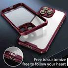 For iPhone 16 Pro Shockproof Acrylic Phone Case with Lens Glass Film(Wine Red) - 3