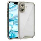 For iPhone 16 Shockproof Acrylic Phone Case with Lens Glass Film(Grey) - 1