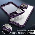 For iPhone 16 Shockproof Acrylic Phone Case with Lens Glass Film(Purple) - 3