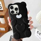 For iPhone 15 Pro Max Bear Shape Oil-sprayed TPU Phone Case(Black) - 1