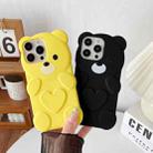 For iPhone 15 Pro Bear Shape Oil-sprayed TPU Phone Case(Pink) - 2