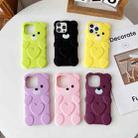 For iPhone 15 Pro Bear Shape Oil-sprayed TPU Phone Case(Pink) - 4