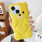 For iPhone 14 Bear Shape Oil-sprayed TPU Phone Case(Yellow) - 1