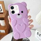 For iPhone 12 Bear Shape Oil-sprayed TPU Phone Case(Light Purple) - 1