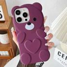 For iPhone 12 Pro Max Bear Shape Oil-sprayed TPU Phone Case(Dark Purple) - 1