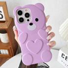 For iPhone 12 Pro Max Bear Shape Oil-sprayed TPU Phone Case(Light Purple) - 1