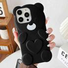 For iPhone 12 Pro Max Bear Shape Oil-sprayed TPU Phone Case(Black) - 1