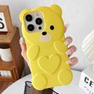 For iPhone 12 Pro Max Bear Shape Oil-sprayed TPU Phone Case(Yellow) - 1