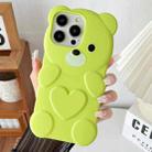 For iPhone 12 Pro Max Bear Shape Oil-sprayed TPU Phone Case(Green) - 1