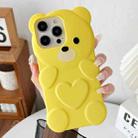 For iPhone 12 Pro Bear Shape Oil-sprayed TPU Phone Case(Yellow) - 1