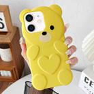 For iPhone 11 Bear Shape Oil-sprayed TPU Phone Case(Yellow) - 1