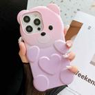 For iPhone 12 Pro Max Bear Shape Oil-sprayed Gradient TPU Phone Case(Pink Purple) - 1