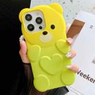 For iPhone 12 Pro Max Bear Shape Oil-sprayed Gradient TPU Phone Case(Yellow Green) - 1