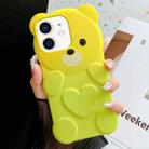 For iPhone 11 Bear Shape Oil-sprayed Gradient TPU Phone Case(Yellow Green) - 1