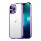 For iPhone 13 Pro Max Macaron PC Phone Pure Border Frame with Lens Glass Film(Purple) - 1