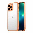 For iPhone 13 Pro Max Macaron PC Phone Pure Border Frame with Lens Glass Film(Orange) - 1