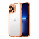 For iPhone 13 Pro Macaron PC Phone Pure Border Frame with Lens Glass Film(Orange) - 1