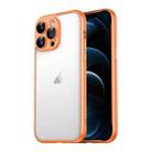 For iPhone 12 Pro Max Macaron PC Phone Pure Border Frame with Lens Glass Film(Orange) - 1