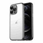 For iPhone 12 Pro Macaron PC Phone Pure Border Frame with Lens Glass Film(Black) - 1