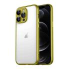 For iPhone 12 Pro Macaron PC Phone Pure Border Frame with Lens Glass Film(Green) - 1