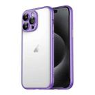 For iPhone 15 Pro Max Macaron PC Phone Pure Border Frame with Lens Glass Film(Purple) - 1