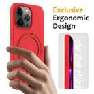 For iPhone 16 Pro Max Liquid Silicone MagSafe Magnetic Phone Case with Ring Holder(Red) - 2