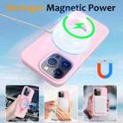 For iPhone 16 Pro Max Liquid Silicone MagSafe Magnetic Phone Case with Ring Holder(Grey Pink) - 3