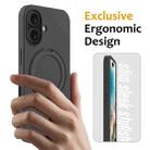 For iPhone 16 Plus Liquid Silicone MagSafe Magnetic Phone Case with Ring Holder(Carbon Black) - 2