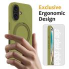 For iPhone 16 Plus Liquid Silicone MagSafe Magnetic Phone Case with Ring Holder(Willow Green) - 2