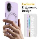 For iPhone 16 Plus Liquid Silicone MagSafe Magnetic Phone Case with Ring Holder(Lilac Purple) - 2