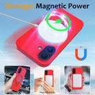 For iPhone 16 Liquid Silicone MagSafe Magnetic Phone Case with Ring Holder(Red) - 3