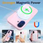 For iPhone 16 Liquid Silicone MagSafe Magnetic Phone Case with Ring Holder(Grey Pink) - 3