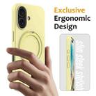 For iPhone 16 Liquid Silicone MagSafe Magnetic Phone Case with Ring Holder(Yellow) - 2