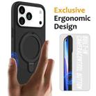 For iPhone 17 Pro Max Liquid Silicone MagSafe Magnetic Phone Case with Ring Holder(Black) - 2