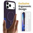 For iPhone 17 Pro Max Liquid Silicone MagSafe Magnetic Phone Case with Ring Holder(Purple) - 2
